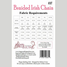 Braided Irish Chain Quilt Pattern Back View
