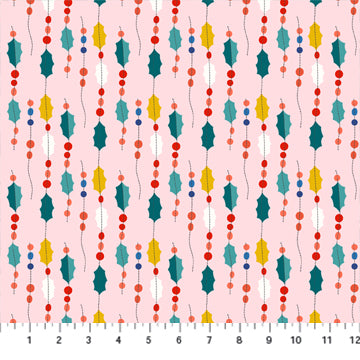 Peppermint Garland in Pink by Dana Willard for Figo Fabrics
