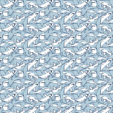 Starlight Sharks by Dear Stella Cotton Fabric